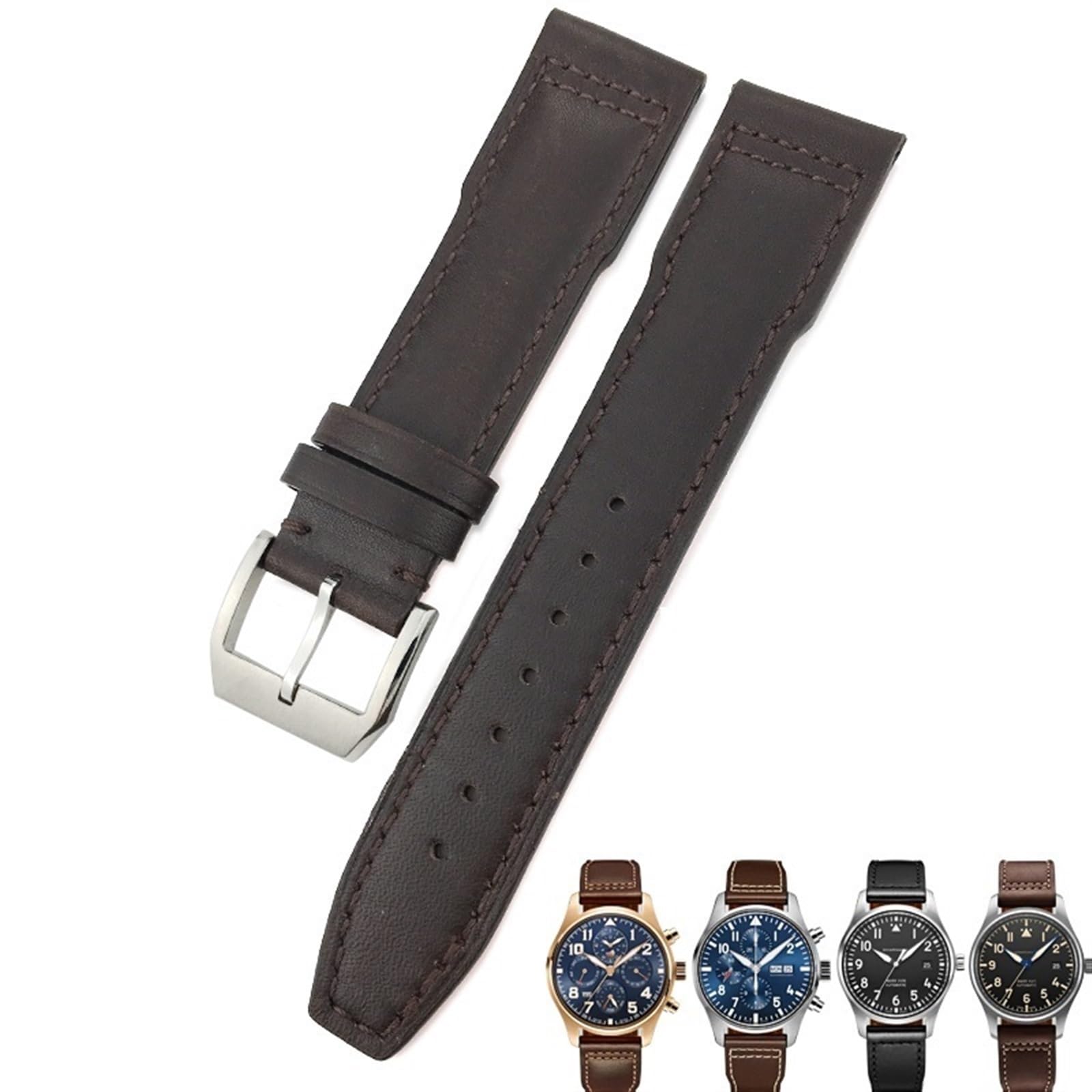 Pasek do zegarka ze skóry bydlęcej 20 mm 21 mm 22 mm pasuje do IWC Pilot Portfino Mark IW3270 Pasek do zegarka ze skóry cielęcej bezpłatne narzędzia
