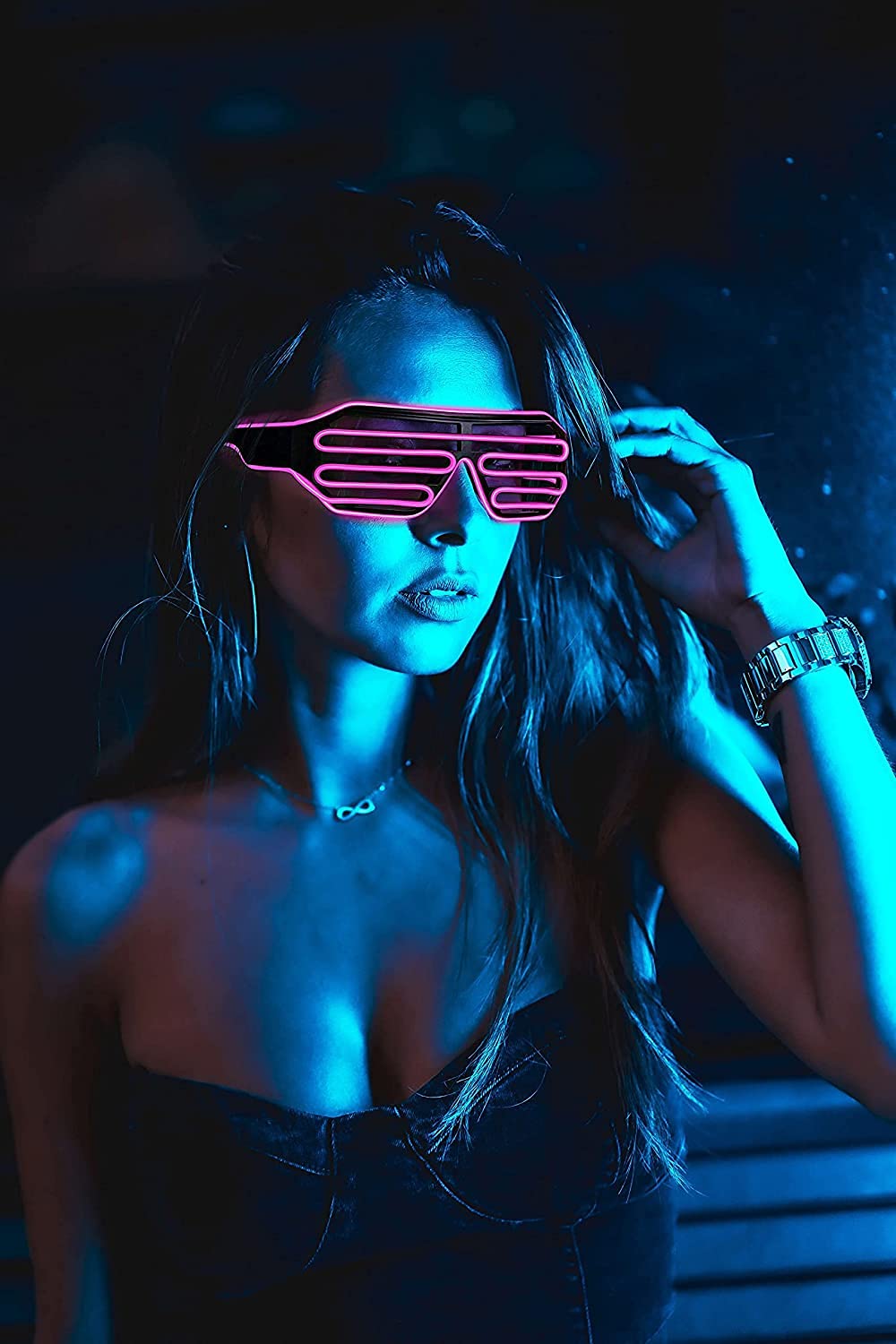 Lunettes Ray-Ban Lumineuses à Obturateur Clignotant Néon, Lunettes El Wire à DEL, Lunettes de Soleil à Activation Vocale, Lueur, Costumes de DJ pour Années 80, EDM, Fête Lunettes Ray-Ban Lumineuses à Obturateur Clignotant Néon, Lunettes El Wire à DEL, Lunettes de Soleil à Activation Vocale, Lueur, Costumes de DJ pour Années 80, EDM, Fête