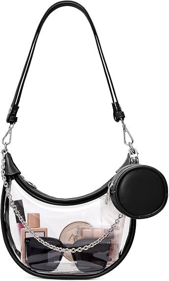 LONG VACATION Clear Bag for Stadium Events، Clear Purses for Women Stadium Crossbody، PVC Clear Concert Bag with Coin Purse