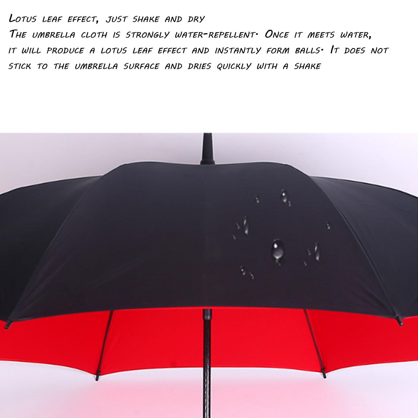 Dwuwarstwowy parasol golfowy z prostym uchwytem, ​​duży podwójny parasol męski, wiatroodporny parasol biznesowy (red)