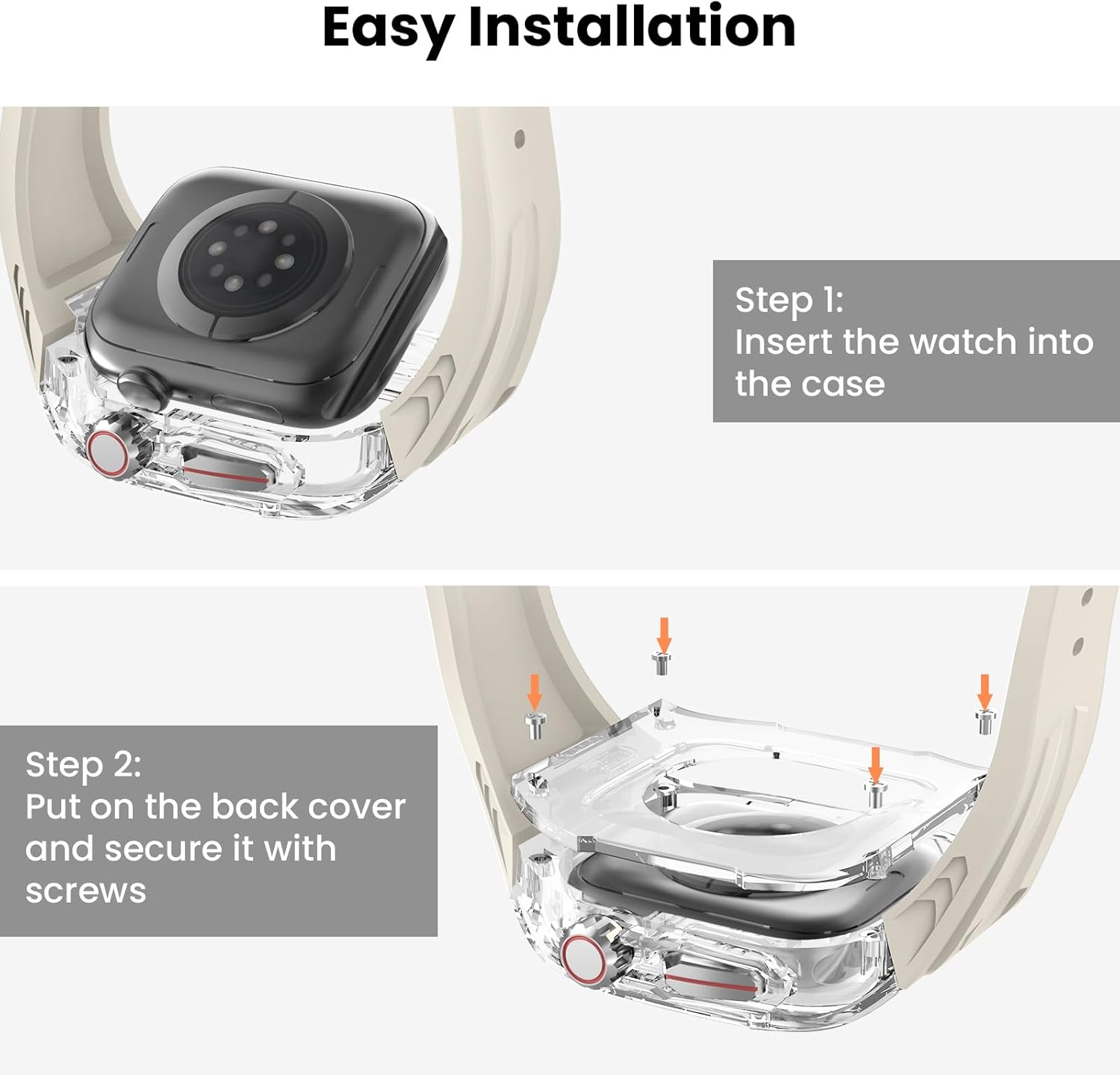 Delidigi Rugged Band and Case Compatible with Apple Watch Ultra 3 2 1 Series 11 10 9 8 7 6 5 4 SE 3 49mm 46mm 45mm 44mm 42mm, iWatch Sport Strap with Shockproof PC Frame Bumper for Men - Image 5