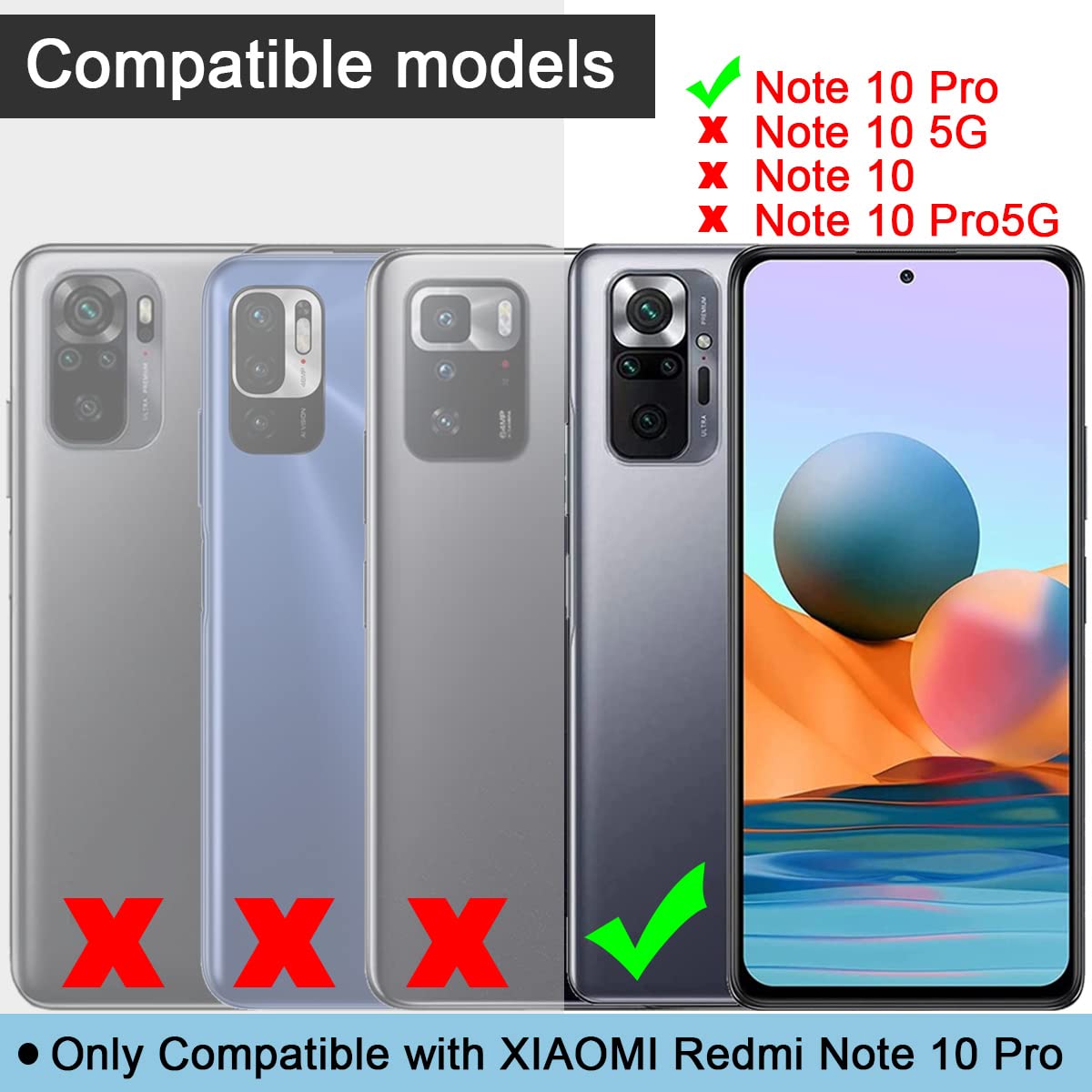 Amazon | ZHUROUPU for Xiaomi for Redmi Note 10 Pro のための背部