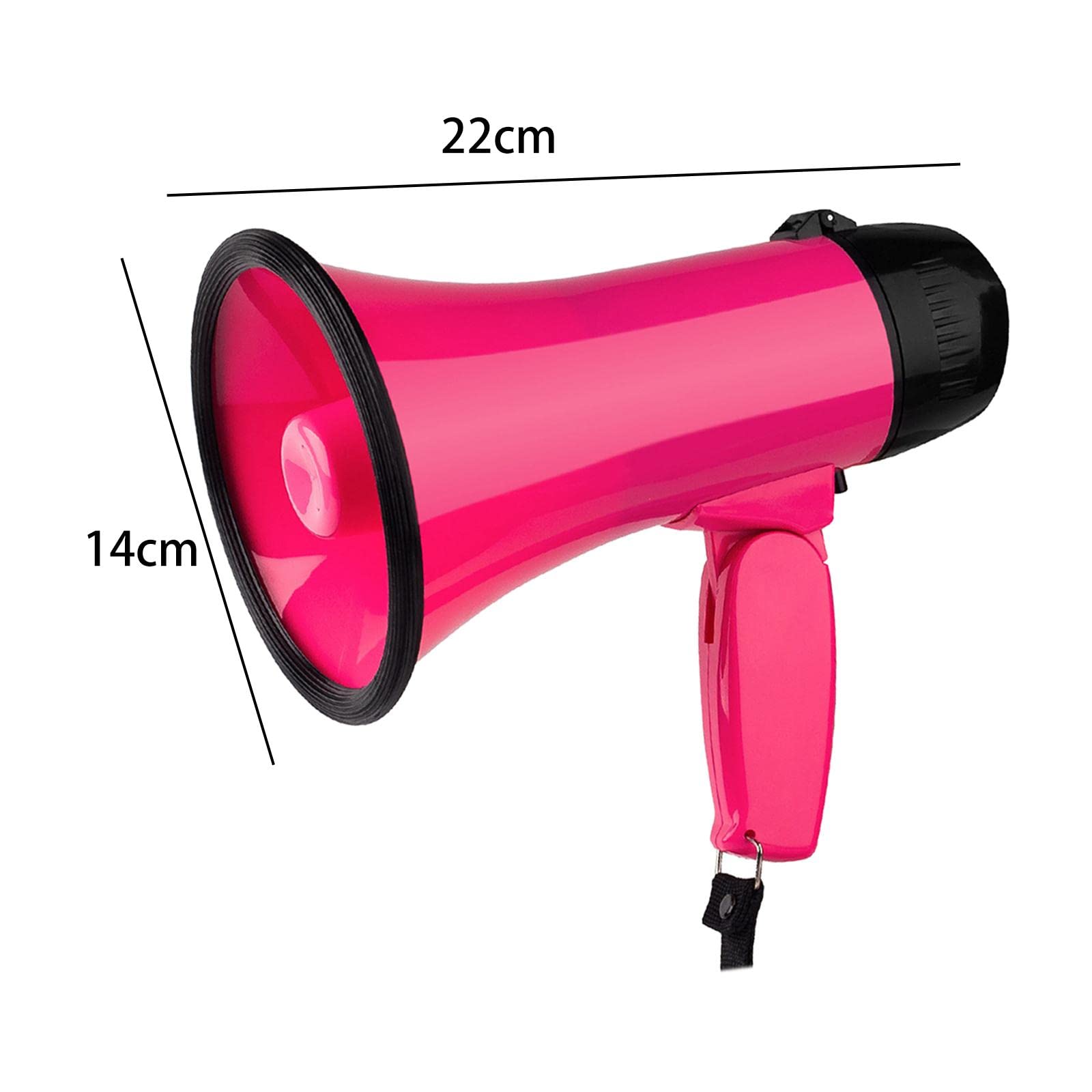Megáfono portátil 25W con Control de Volumen, Rosa roja para fútbol deportes al aire libre