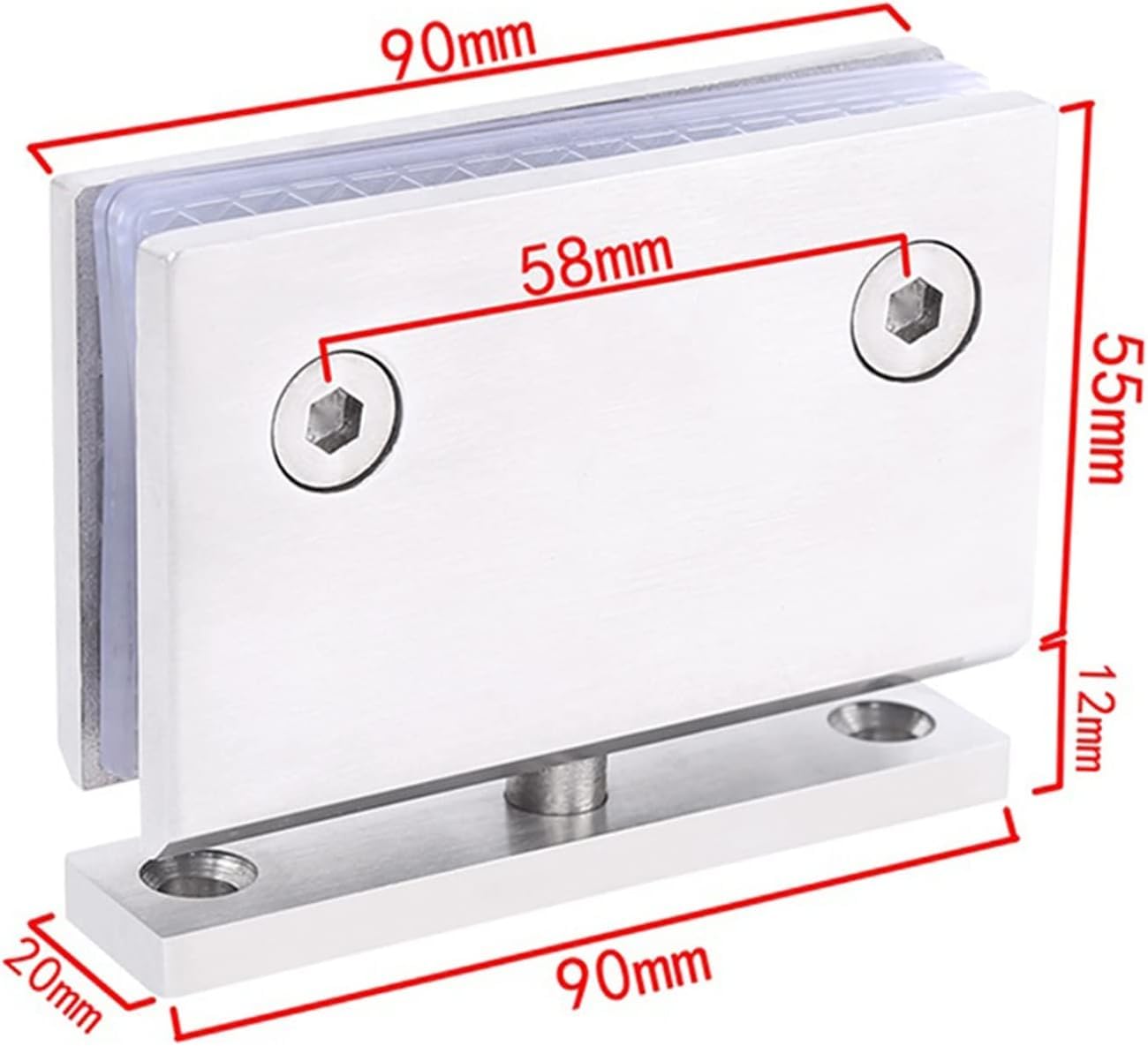 Bathroom Clamp,Pivot Hinges,Glass Door Hinge,Glass Door Bathrooms Stainless Steel 304 Wall Mount Hinge, Shower 5mm Thick Glass Door Rotating Shaft Hinge (Color : B) (Color : A) (Color : C) (Color :