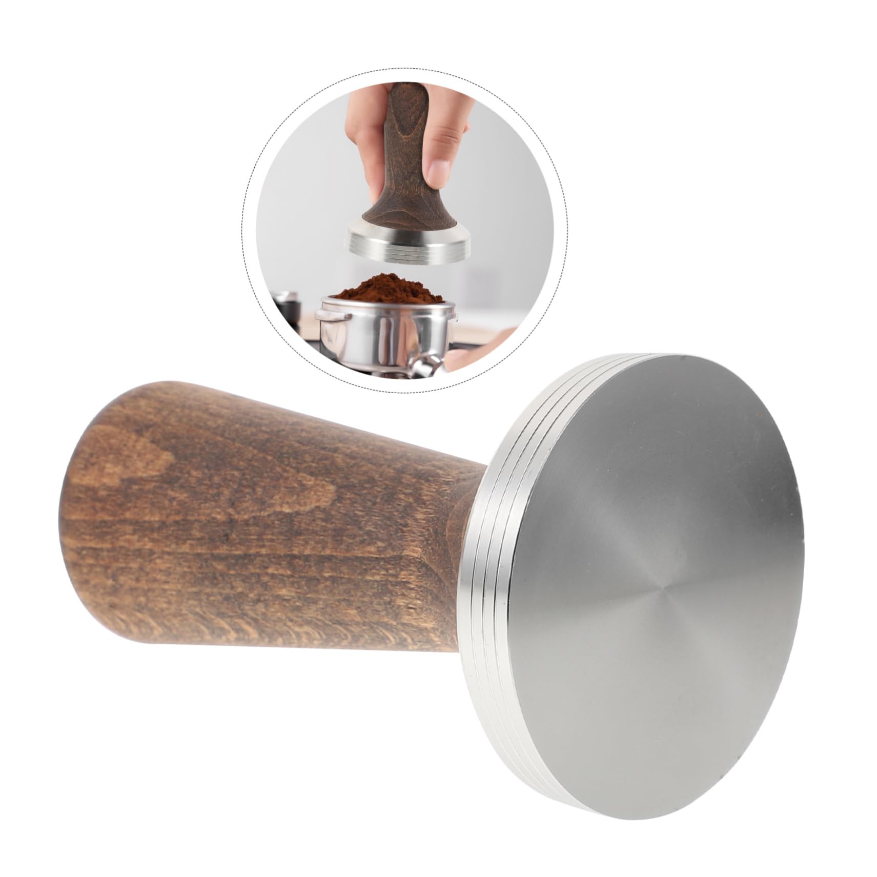 Pressino per Caffè Espresso in Acciaio Inox Impugnatura in Legno