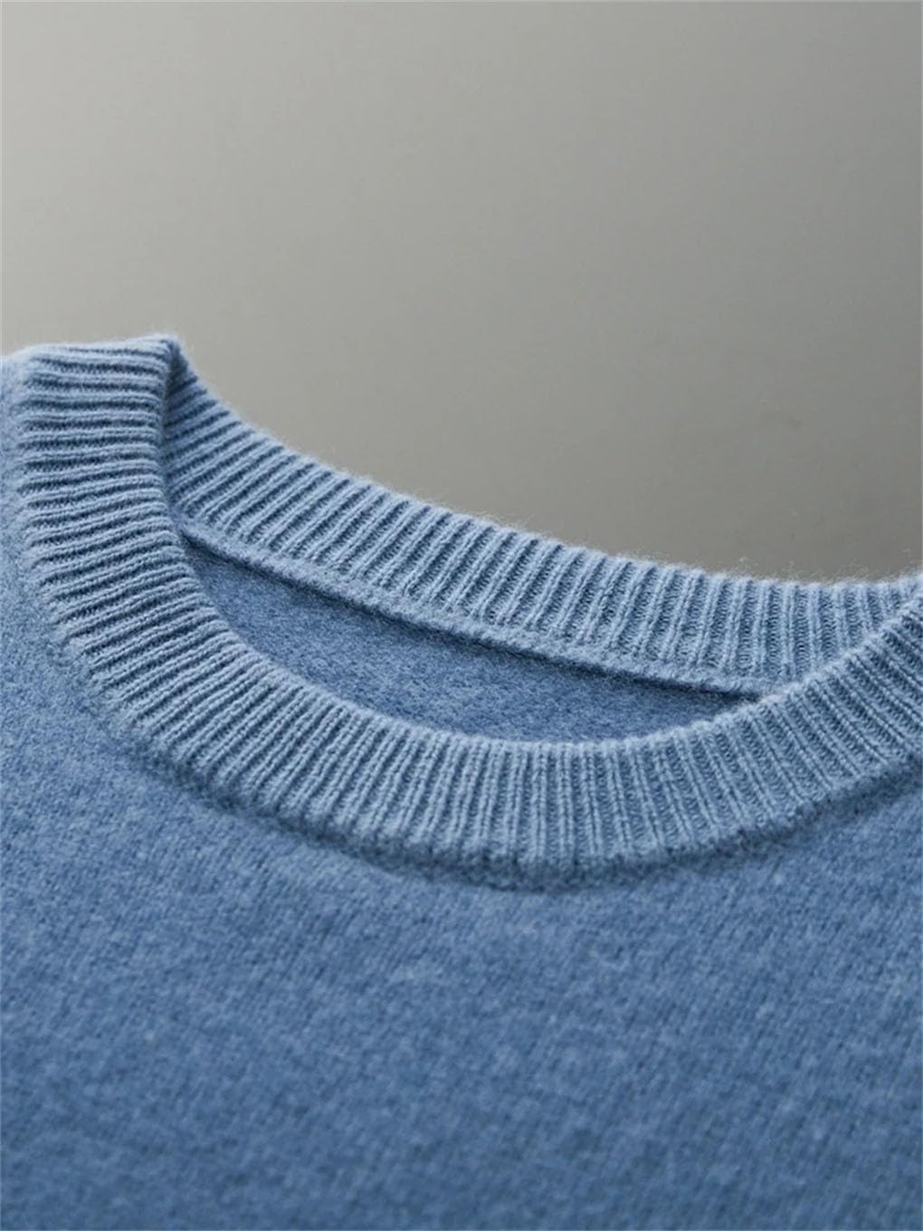 Męski sweter z długim rękawem ciepły okrągły dekolt miękka dzianina casual pulower sweter topy