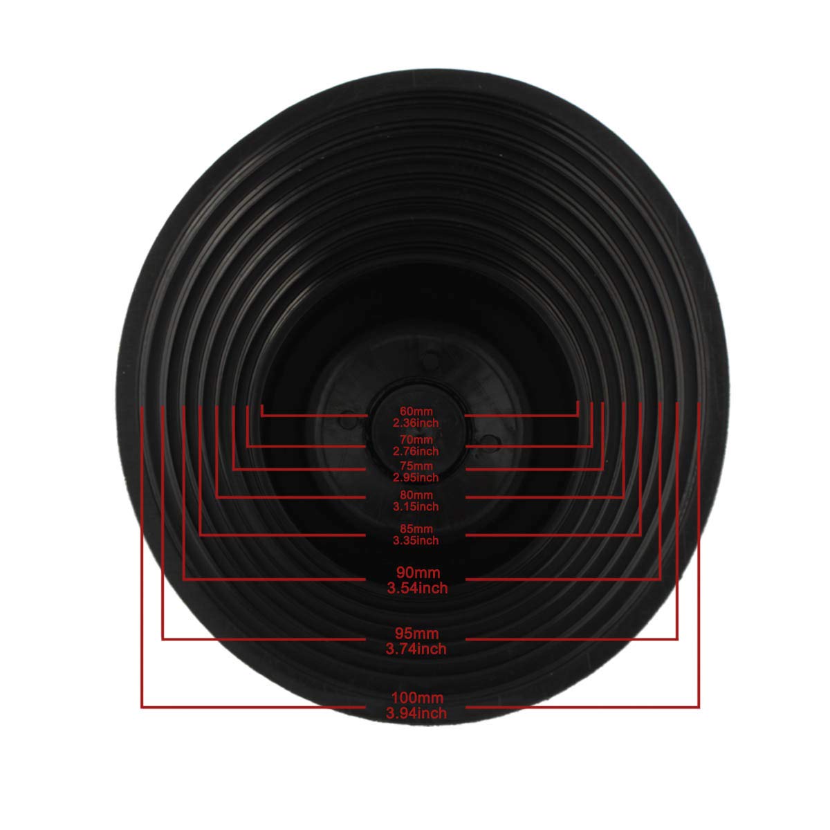 4 Couvercles Anti-Poussière LED Voiture En Caoutchouc - Protection Phares Type-C - Diamètre Ajustable 10cm