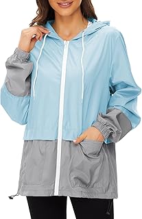 Leicht Regenjacke Damen Wasserdicht Atmungsaktiv Faltbar Windbreaker Sportjacke Mit Kapuze Wanderjacke Fahrradjacke Regencape