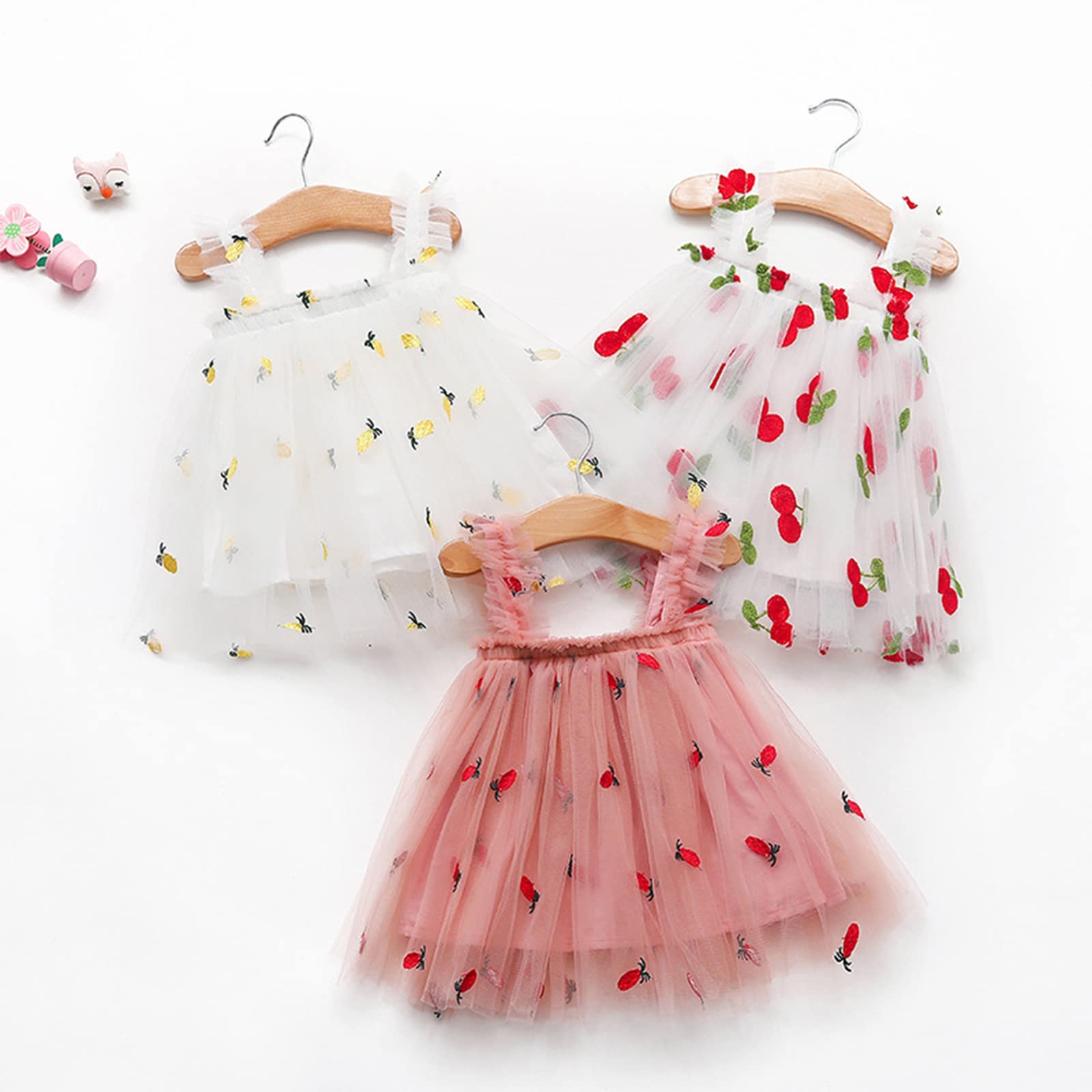 amropi Abito da Bambina Senza Maniche Tulle Confezione da 3 Vestito da Tutu per Bimba 0-3 Anni