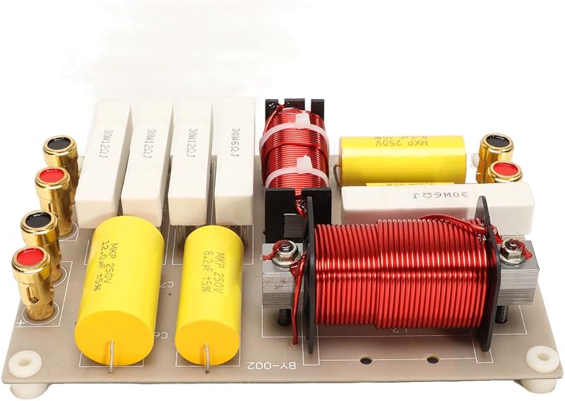 2 Way Crossover for Speaker, 800W 8Ω, Two Way Two Frequency Division High and Low, HiFi Speaker Frequency Divider, for Single Professional Stage Speakers