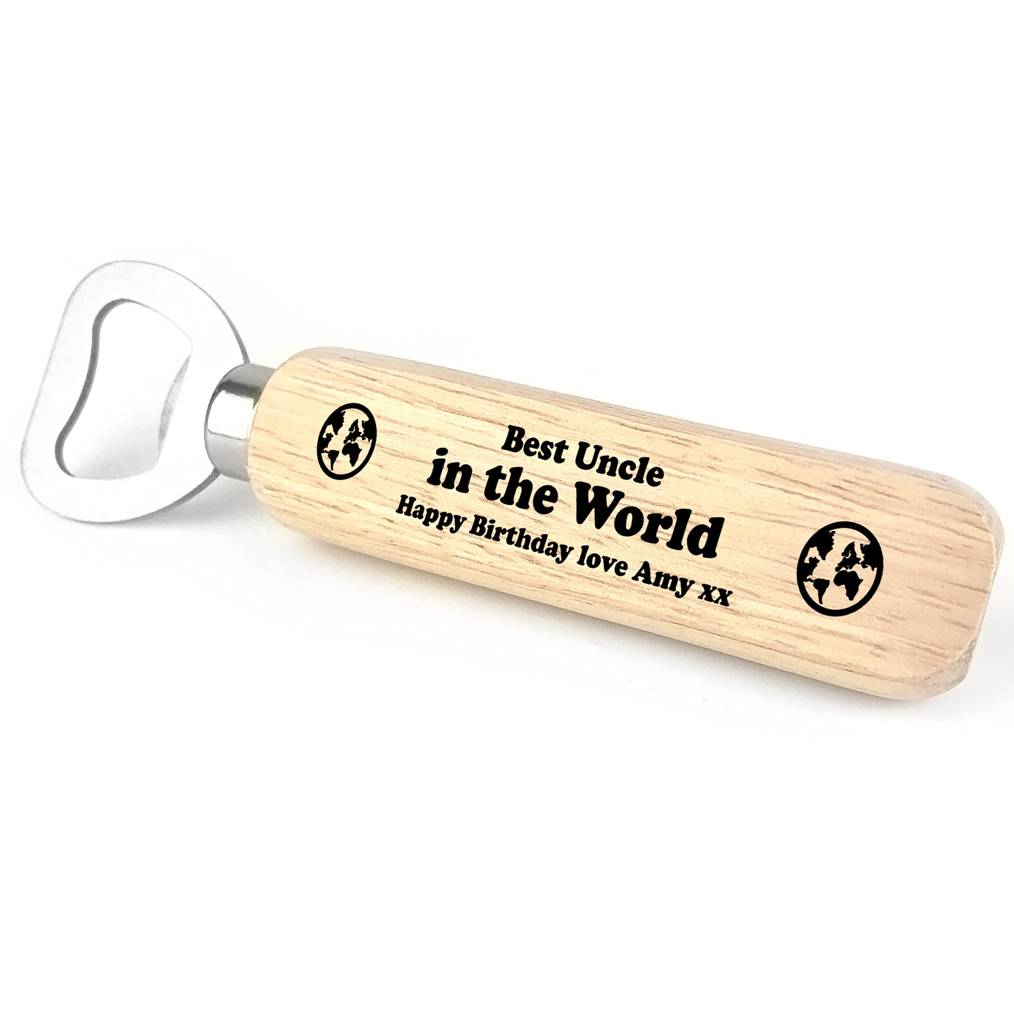 Personalised Best Uncle Gift for Birthday Wooden Bottle Opener Novelty Gift for Him Keepsake