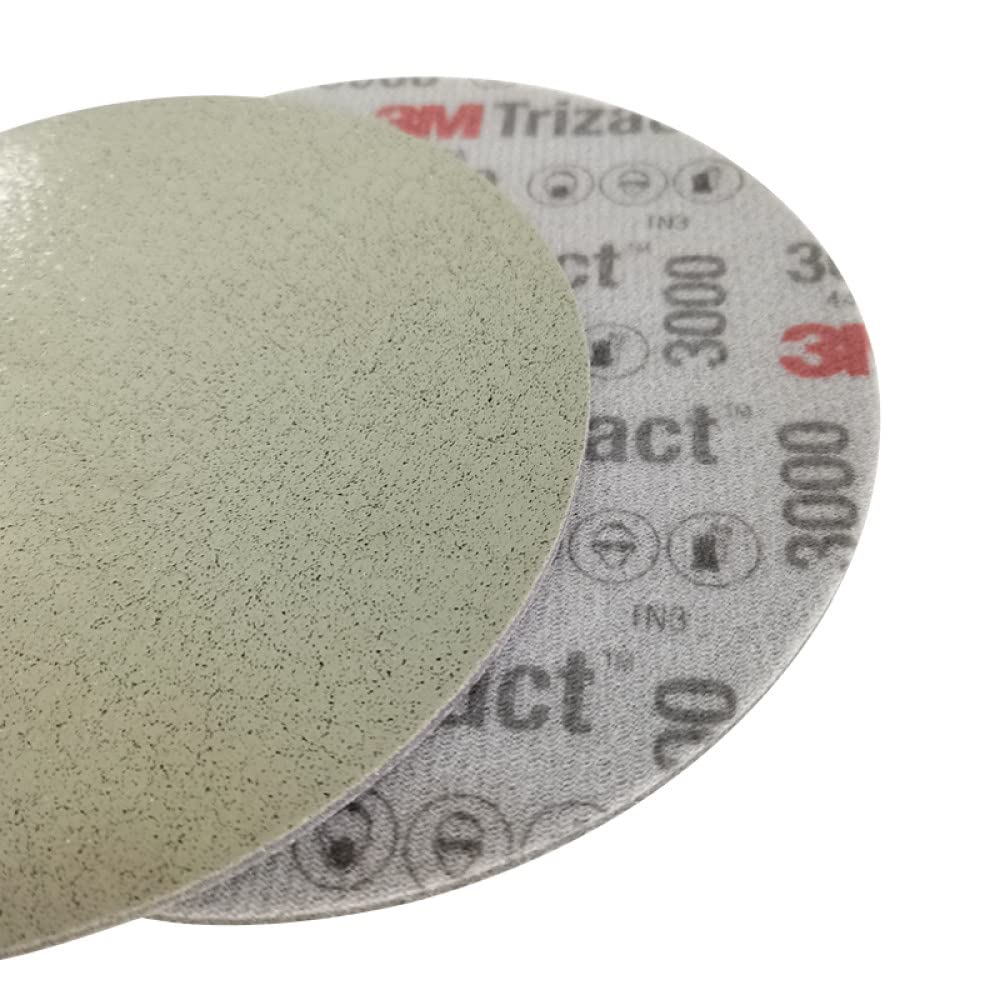 Gąbki szlifierskie Blok tarczy szlifierskiej, 3M gąbkowy papier ścierny polerujący 5000 Wykończenie lakieru samochodowego 6 cali 150 mm okrągły papier ścierny 02085(3000 Grit,5 Pcs)