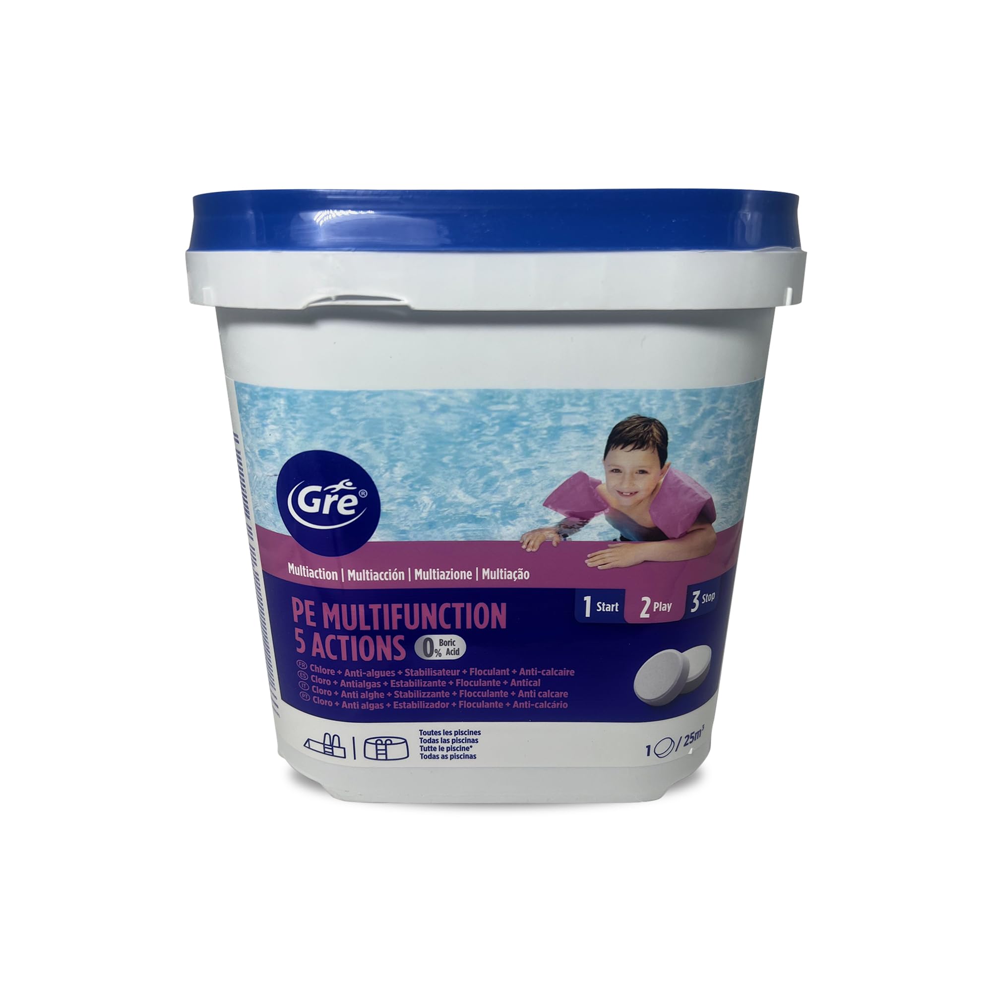Gre 76036NB - Trattamento 5 Azioni, Zero Borico, Pastiglie da 250gr - 5kg