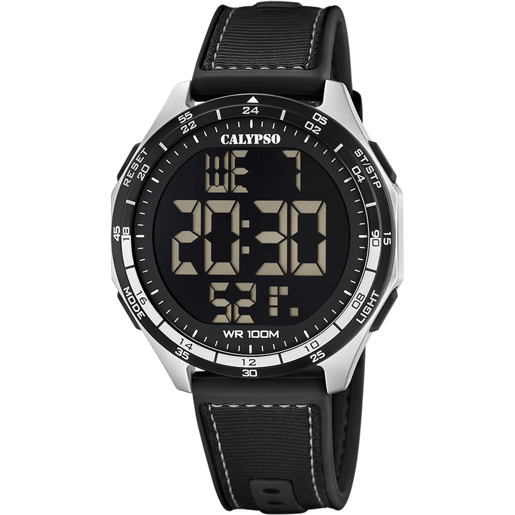 Calypso Orologio Digitale Uomo in Gomma Nero | Orologio Sportivo, Vetro ad Alta Resistenza, Impermeabile 10 ATM K5887/4