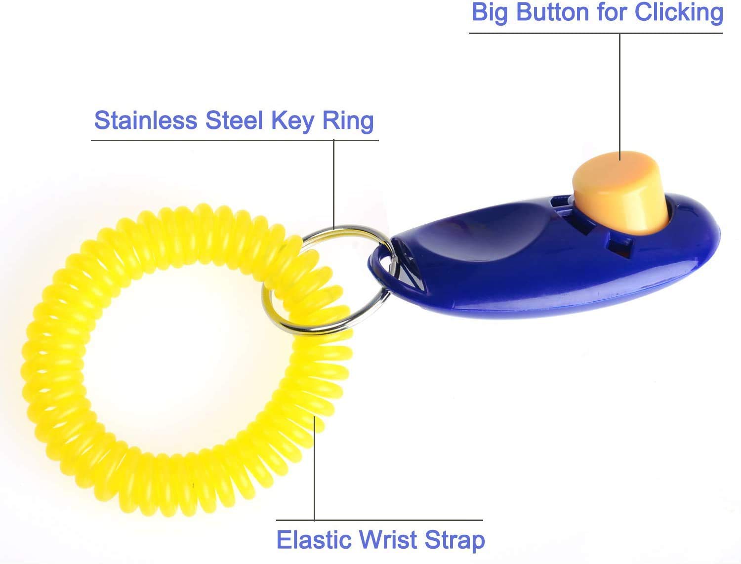 Get More Pet Town Pet Training Clicker With Wrist Strap And Strap Hook For Dog/Cat/Kitten/Puppy/Bird(Color May Vary) 1
