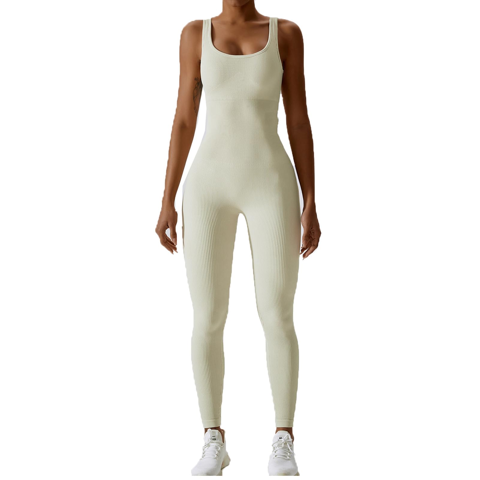 Mujeres Sexy de Yoga Gimnasio Unitard brotard Damas otoño de otoño Trajes de Invierno Apricot-L