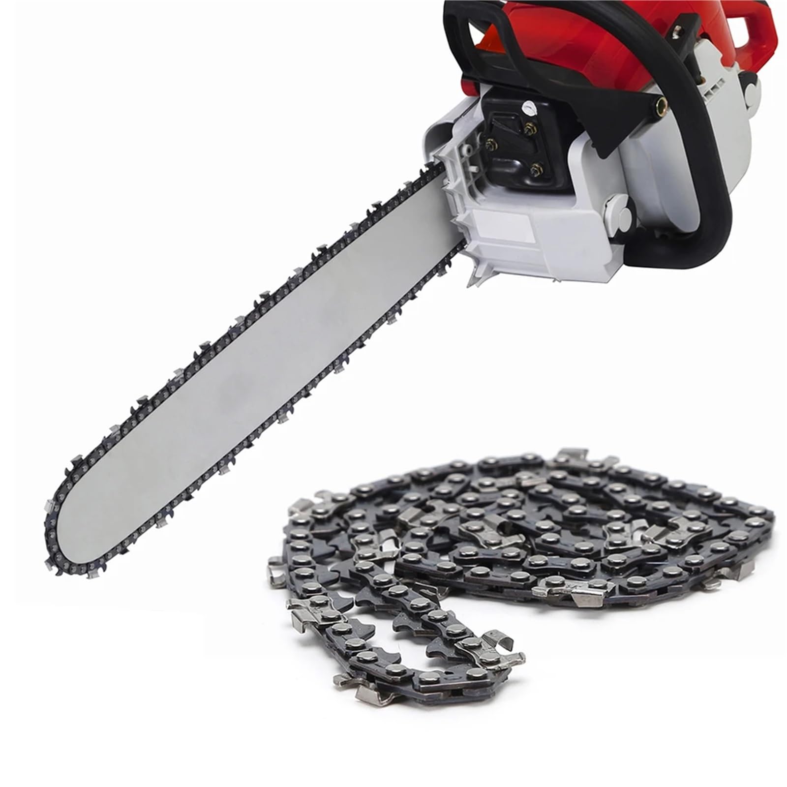 Cadena de motosierra Metal 12 pulgadas, 22 dientes, 45 eslabones transmisión, repuestos sierra, cuchillas acero 3/8 pulgadas para corte Cadena de corte de madera(5pcs)