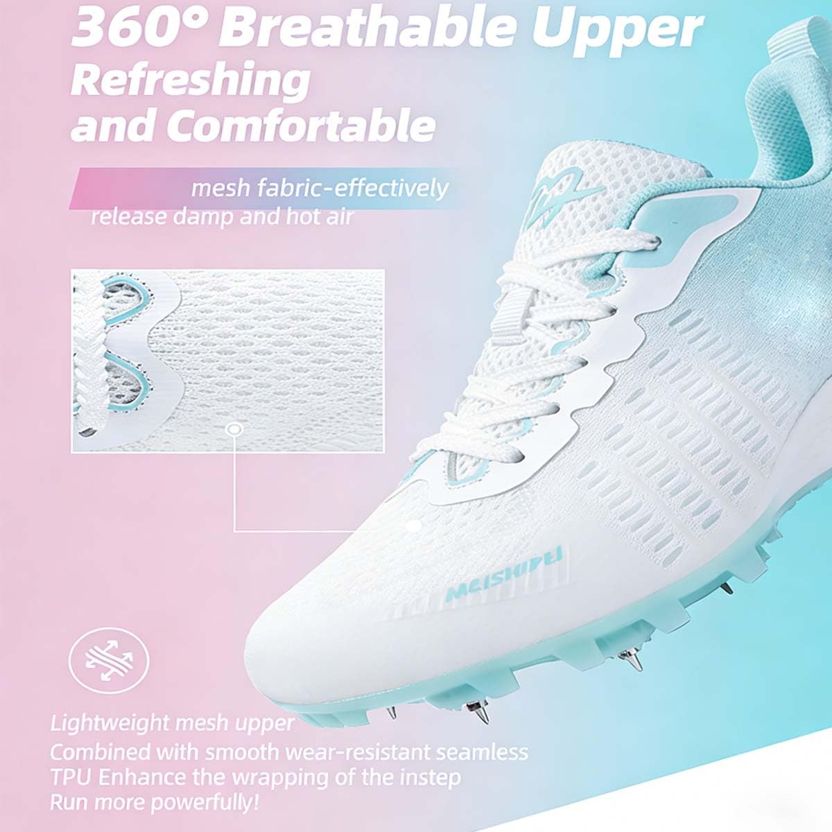 Chaussures d'athlétisme pour Hommes Femmes Chaussures de Course Pointes 8 Clous Chaussure athlétisme, Course, Saut en Longueur