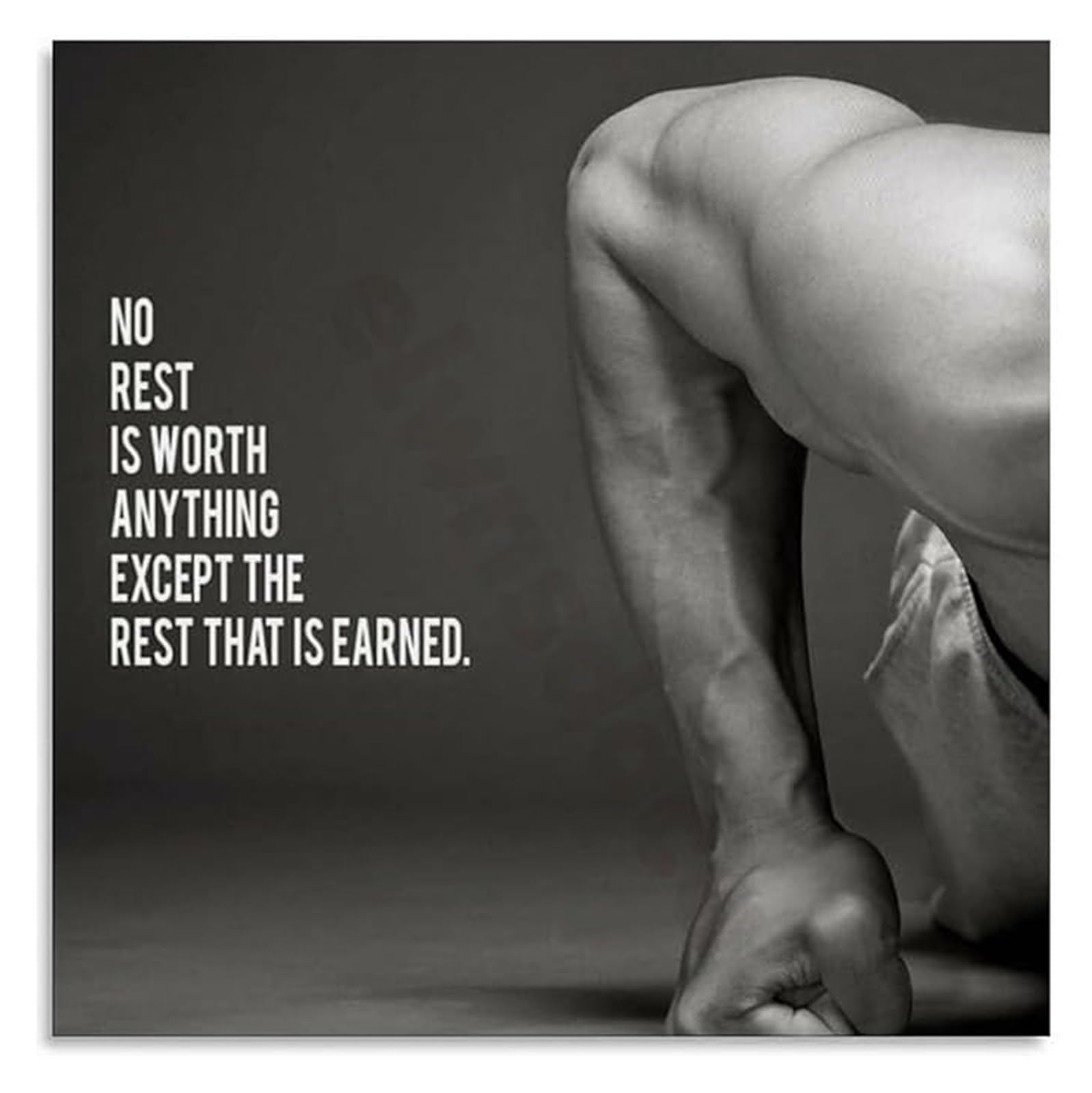 LLBOGRGGN Fitness Motivational Quotes Canvas Wall-Art Workout Poster for Home Gym Training Room Inspiration(Framed,08x12inch(20x30cm))