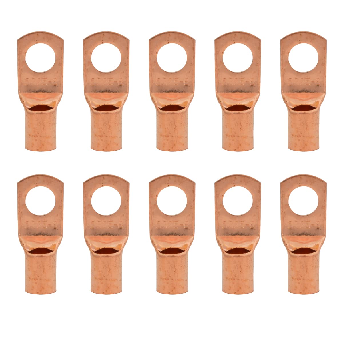 The Wires Zone 4 Gauge AWG Uninsulated Pure Copper Lugs Ring Terminals Connectors 5/16