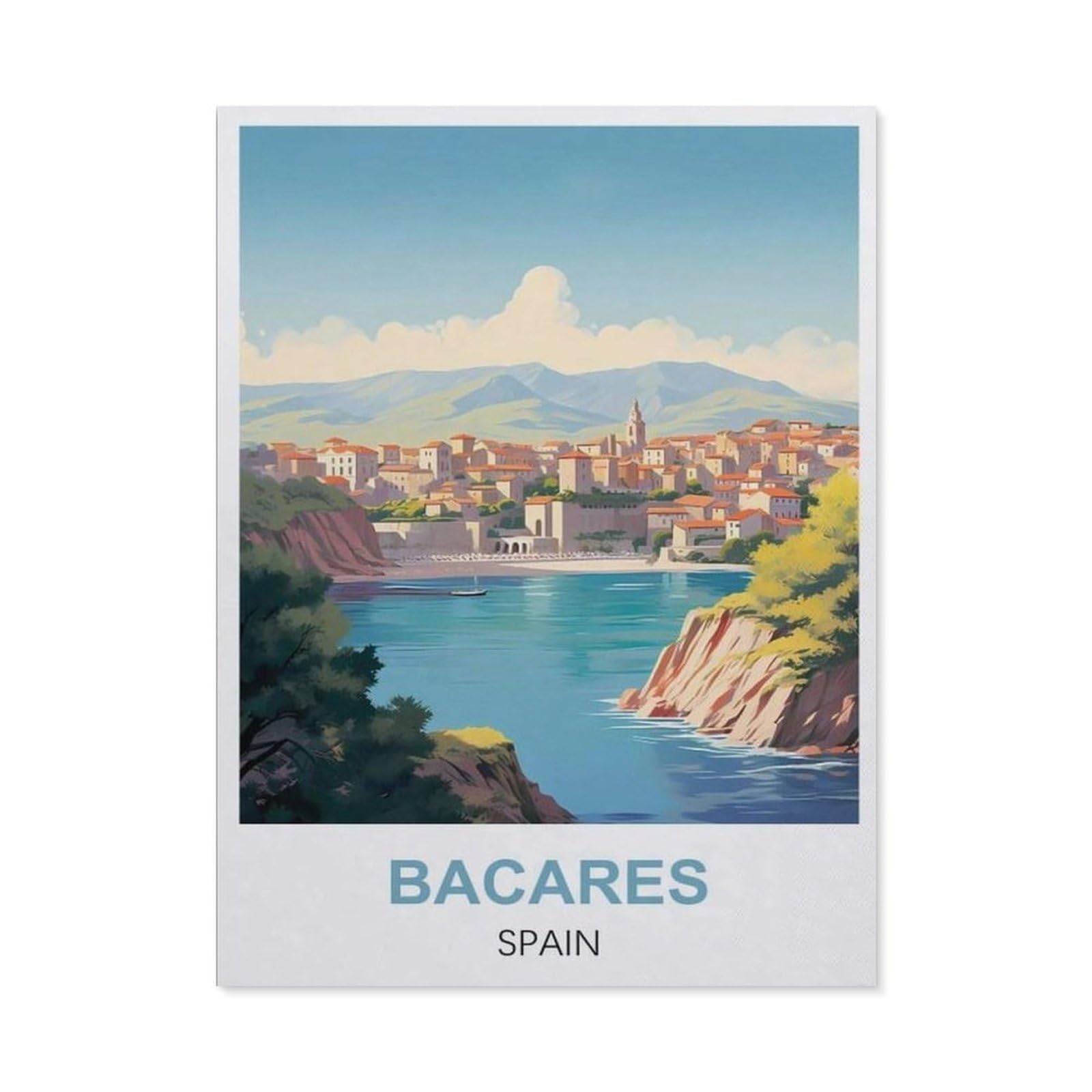 Funny Metal Tin Signs，Bacares Spain(20x30cm）