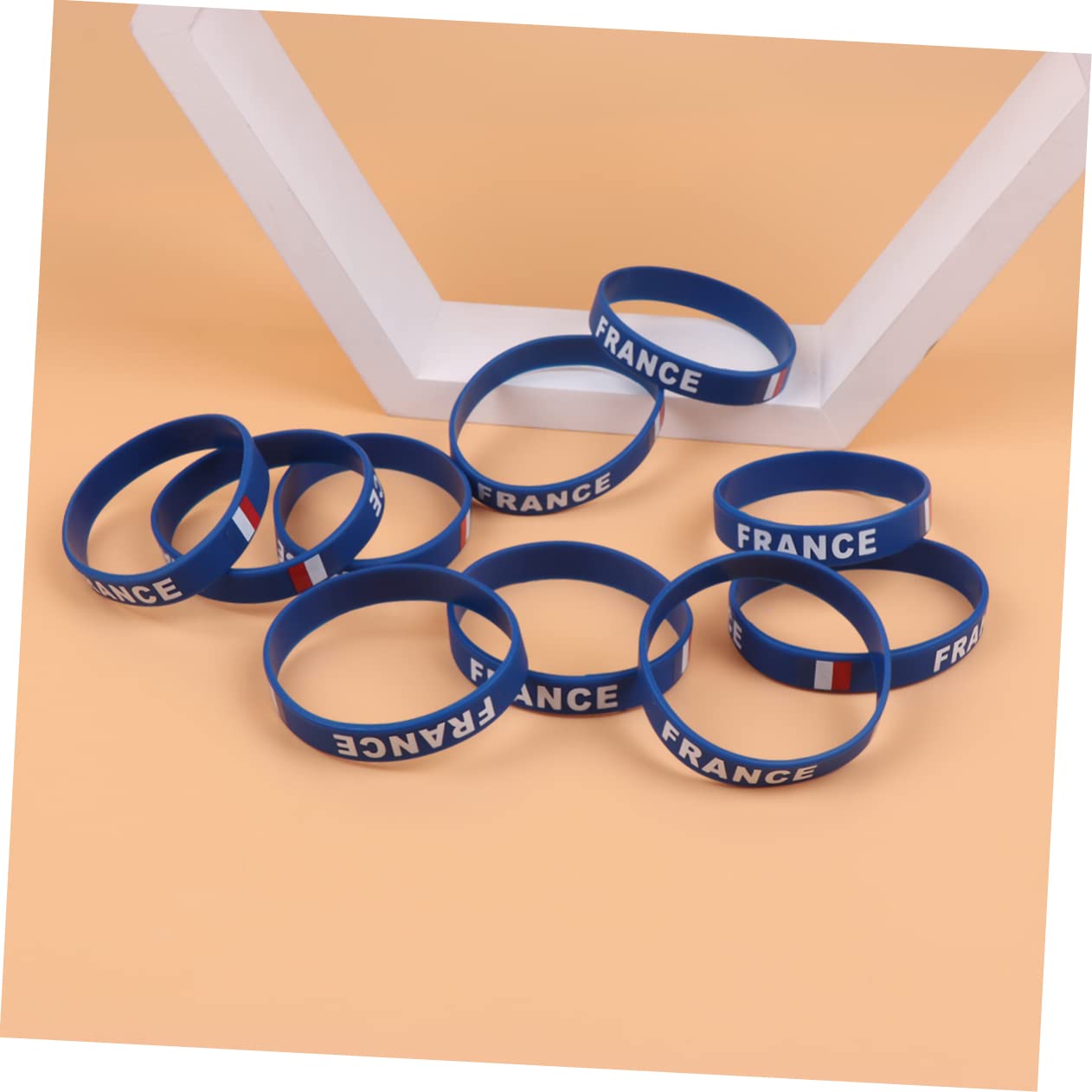 STOBOK Bracelet Silicone Souple Imprimé Drapeau France Taille Unique Accessoire Football Supporter Pour Matchs Sports Internationaux
