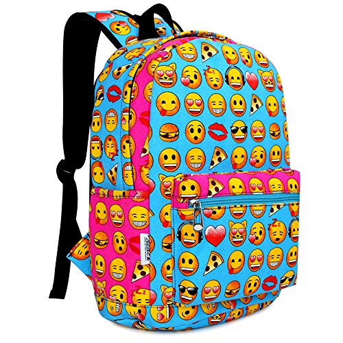 Zicac Canvas Backpack Smiling Face Satchel Printed Daypack