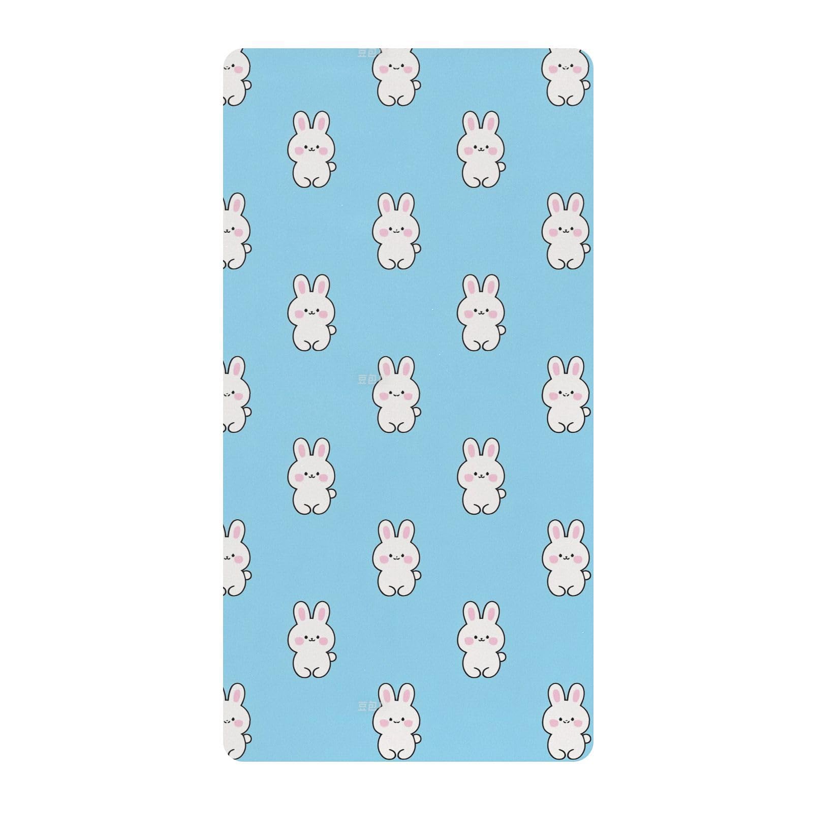 Sábanas de algodón para cuna de bebé con diseño de conejo blanco de dibujos animados, suaves, transpirables, colchones para guardería, 1 paquete de sabanas para cuna