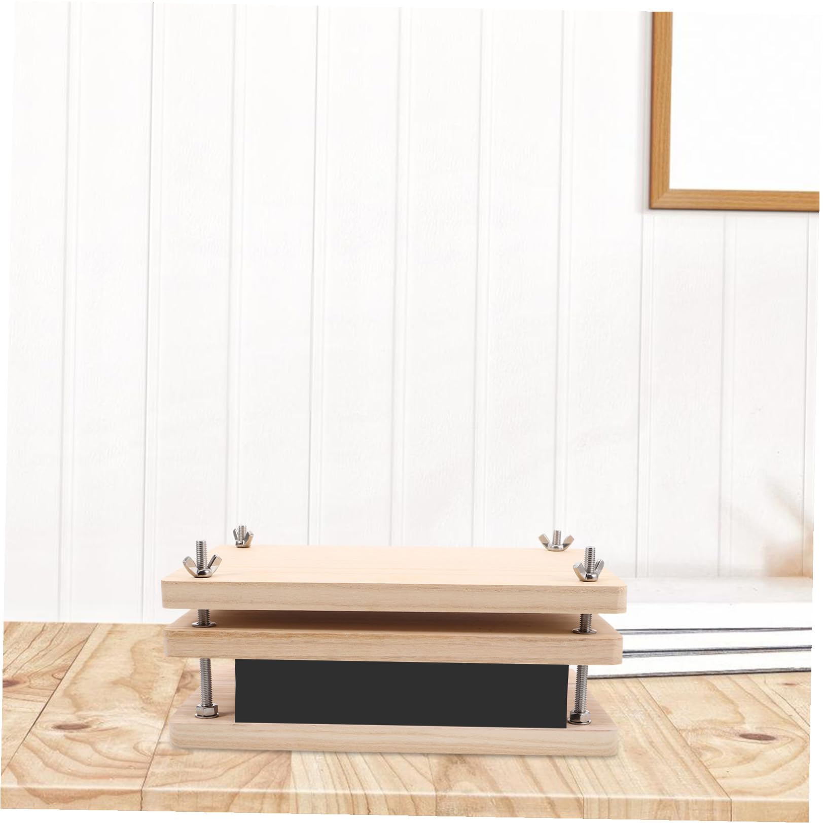 HOMSFOU Kit de Reliure en Bois et Métal, Outil de Reliure Portable, Presse à Livres pour Débutants, Restauration de Livres Anciens, 1 Set