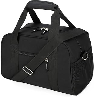 Searock 14 Inch Small Gym Bag for Men Women - Lightweight Mini Duffel for Travel Sports, Carry On Black Duffel