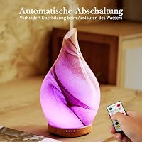 Porseme 280 ml Üveg Aroma Diffúzor Távirányítóval - Kézzel Fújt Illóolaj Párologtató, 7 Színű LED, Időzítő, Csendes Működés, Vízhiány Elleni 6