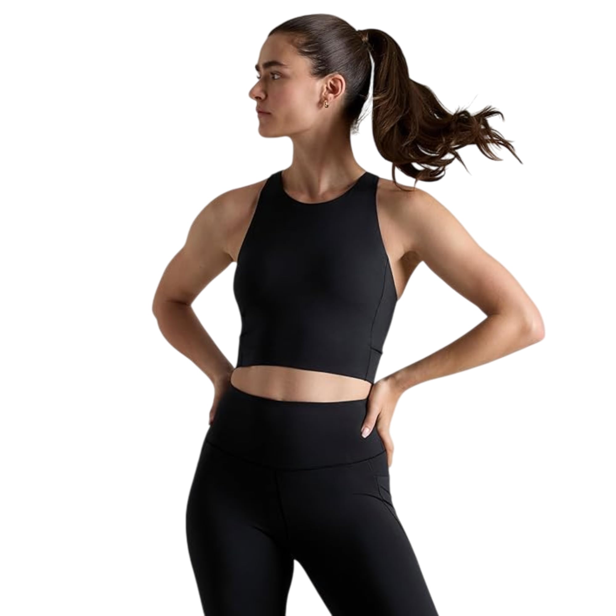 Rhone Sports Bras for Women - Revive Longline Women's Bra - High Support, 4-Way Stretch, Wirefree, Anti-Odor, Removable Cups - Black - S