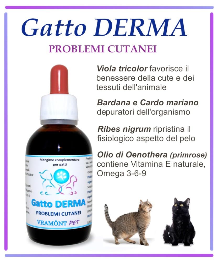 Gatto Derma Problemi cutanei 50ml Gocce