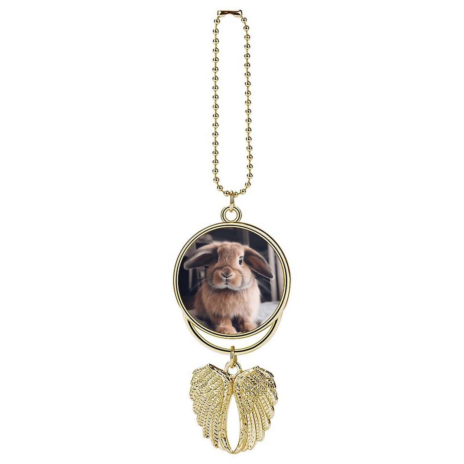 Rabbit on Bed Car Charm Alloy Car Rear View Mirrors Hanging Ornaments Stylish Car Pendant Funny Auto Hanging Accessories Car Hanging Ornaments Gift for Women Men