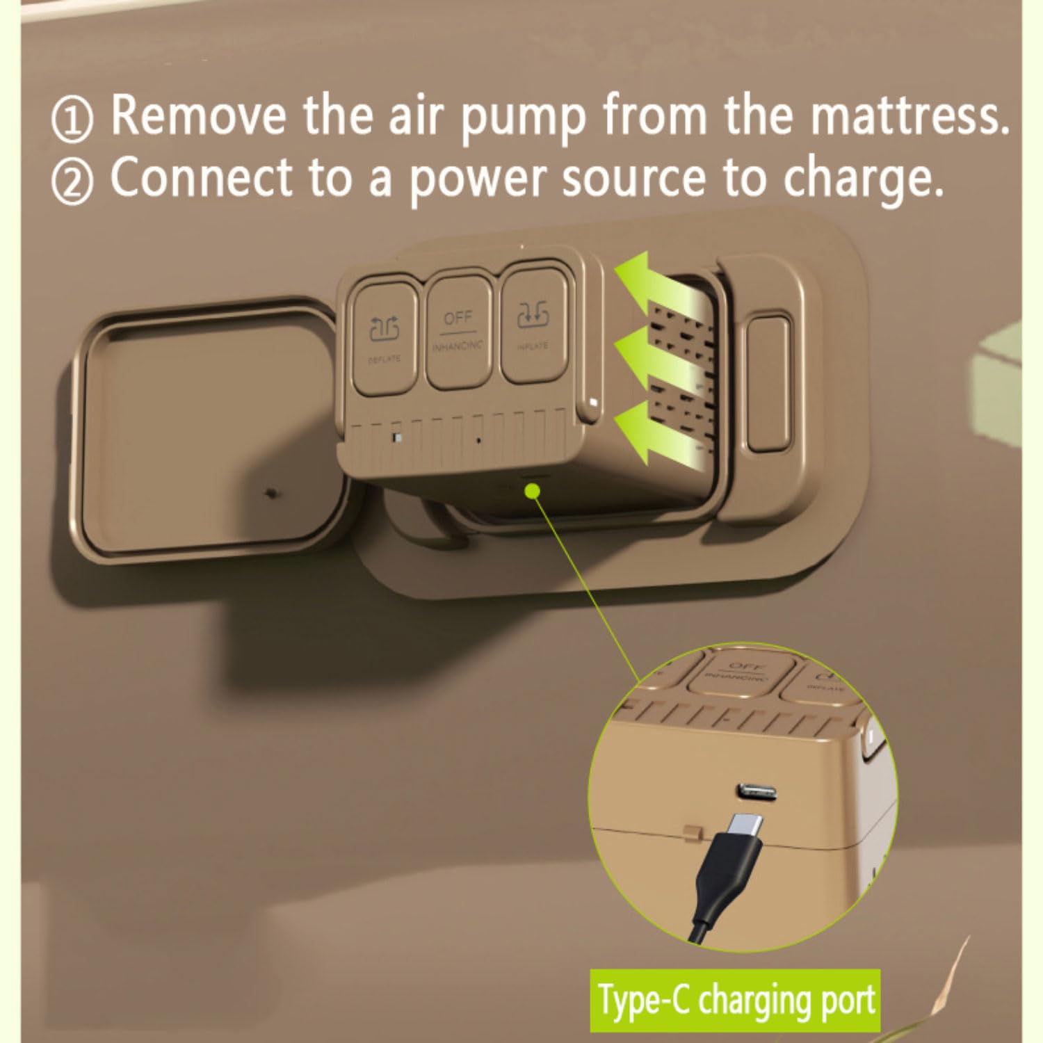 Samopompujący się materac dla 2 osób, z wbudowaną pompką elektryczną, łóżko dla gości premium, nadmuchiwany materac z flokowaną powierzchnią, łóżko dla gości, na kemping, do użytku domowego