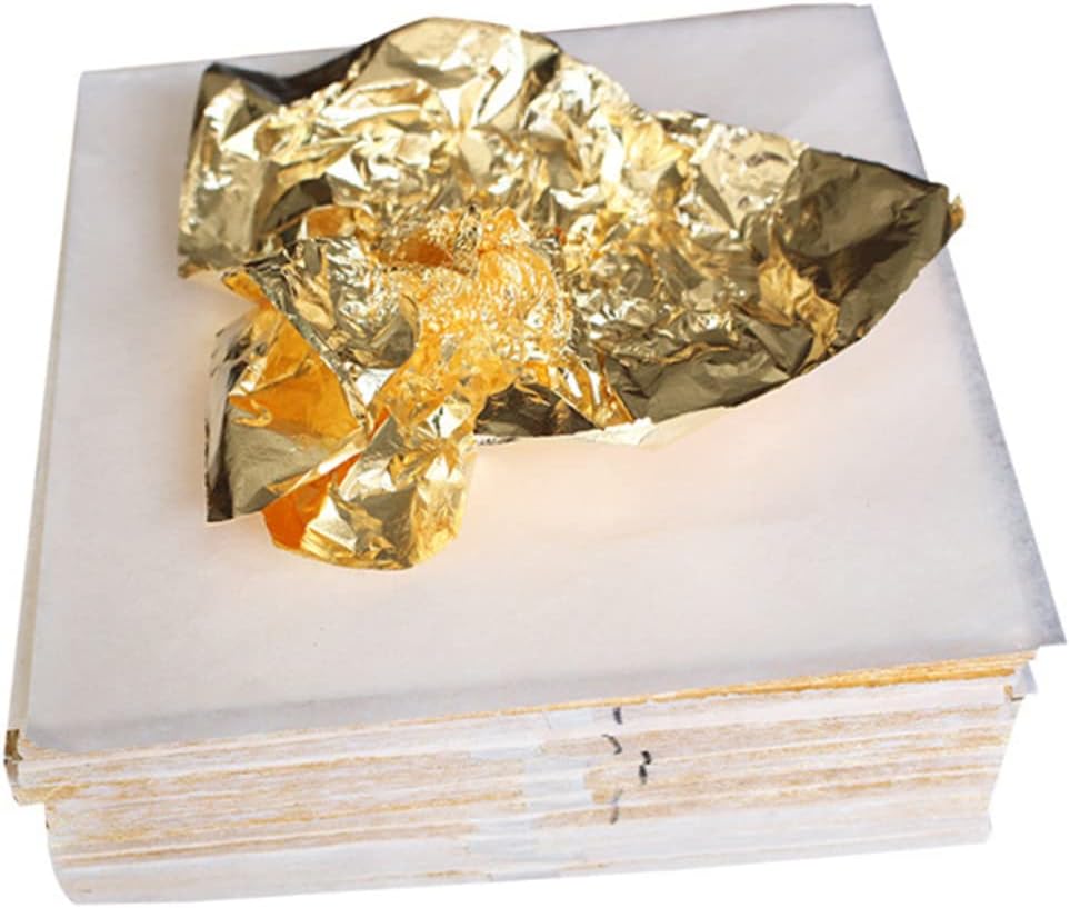 Gatuida 400pcs Imitation Foil Paper for Arts Crafts Lightweight Decorative Foil for Home Adornment for Gilding Furniture Frames and Ornaments