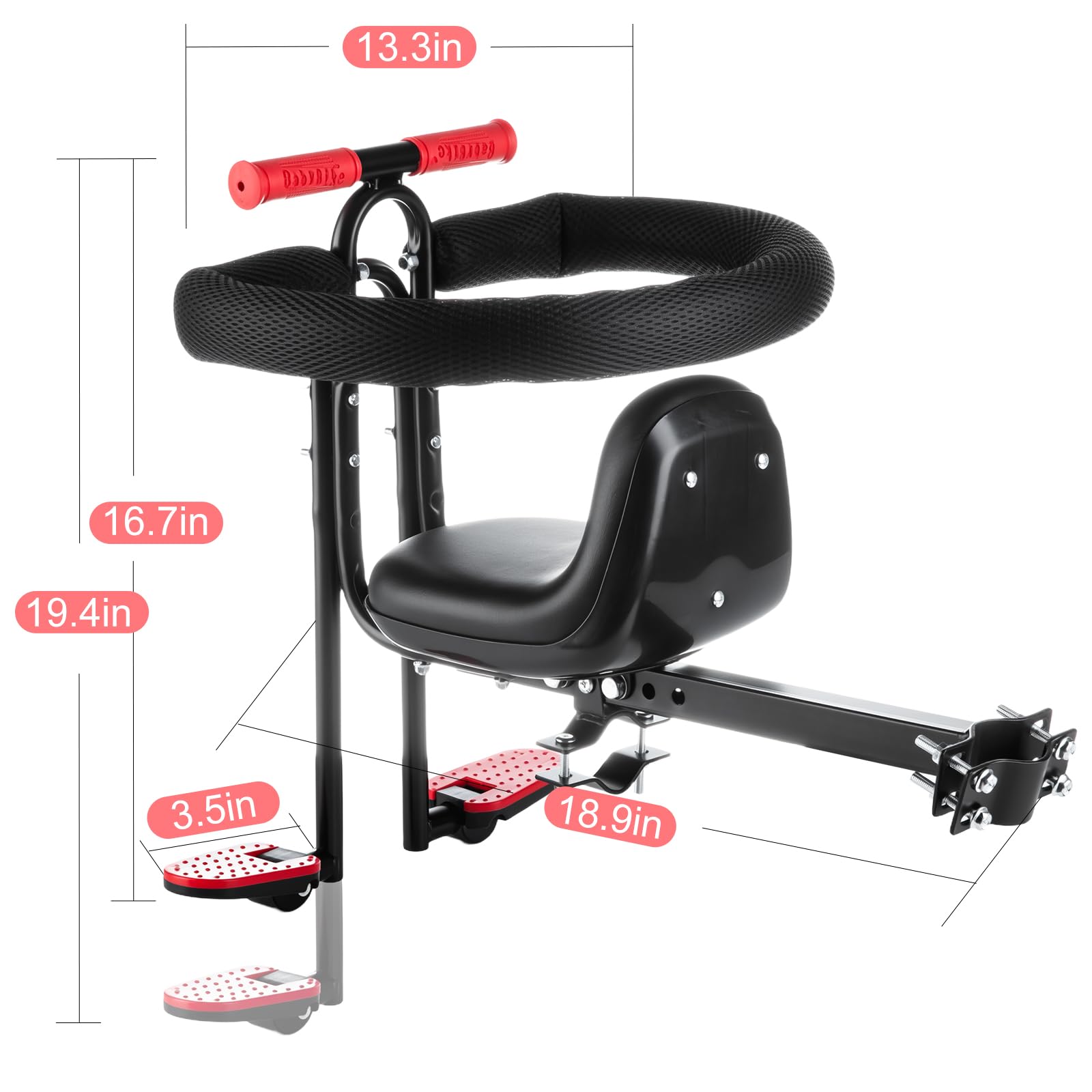 Siège Enfant pour Vélo VTT, Fixation Avant | Pour Enfant, Vélo Avant, VTT Compatible, Siège Portable, Usage Quotidien