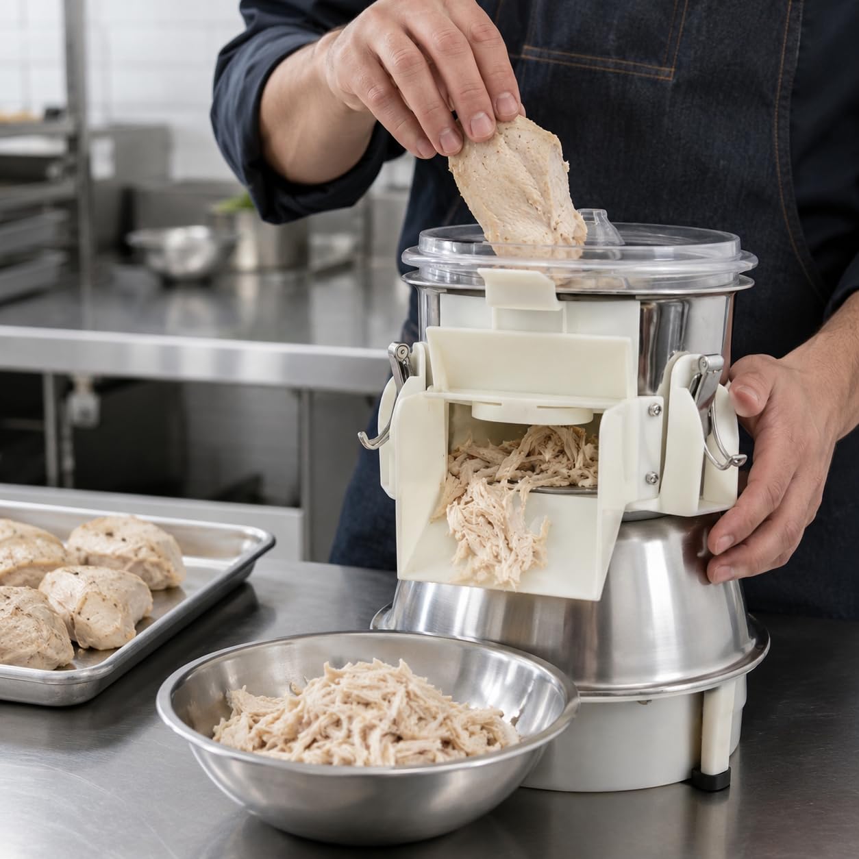 Elektryczna niszczarka do mięsa, 180 W, narzędzie komercyjne do rozdrabniania kurczaka, wołowiny, wieprzowiny, idealna do restauracji i usług gastronomicznych, wydajne przygotowanie mięsa
