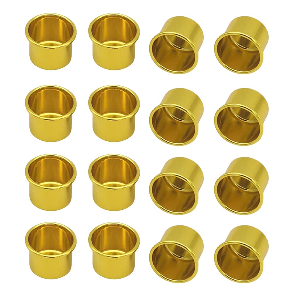 20 Pcs Golden Metal Candle Cups Holders Candlestick Liners Inserts Aluminum Tealight Cups Candle Drip Protectors Catchers for Lamp or Candle Making