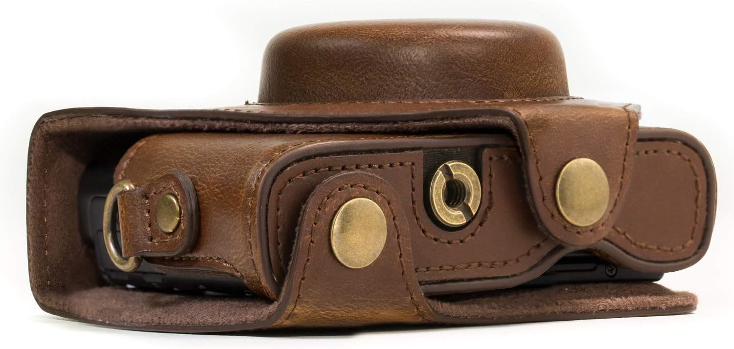 MegaGear Ever Ready Protective Leather Camera Case, Bag for Sony Cyber-Shot DSC-RX100 IV Digital Camera (Dark Brown) (MG589)