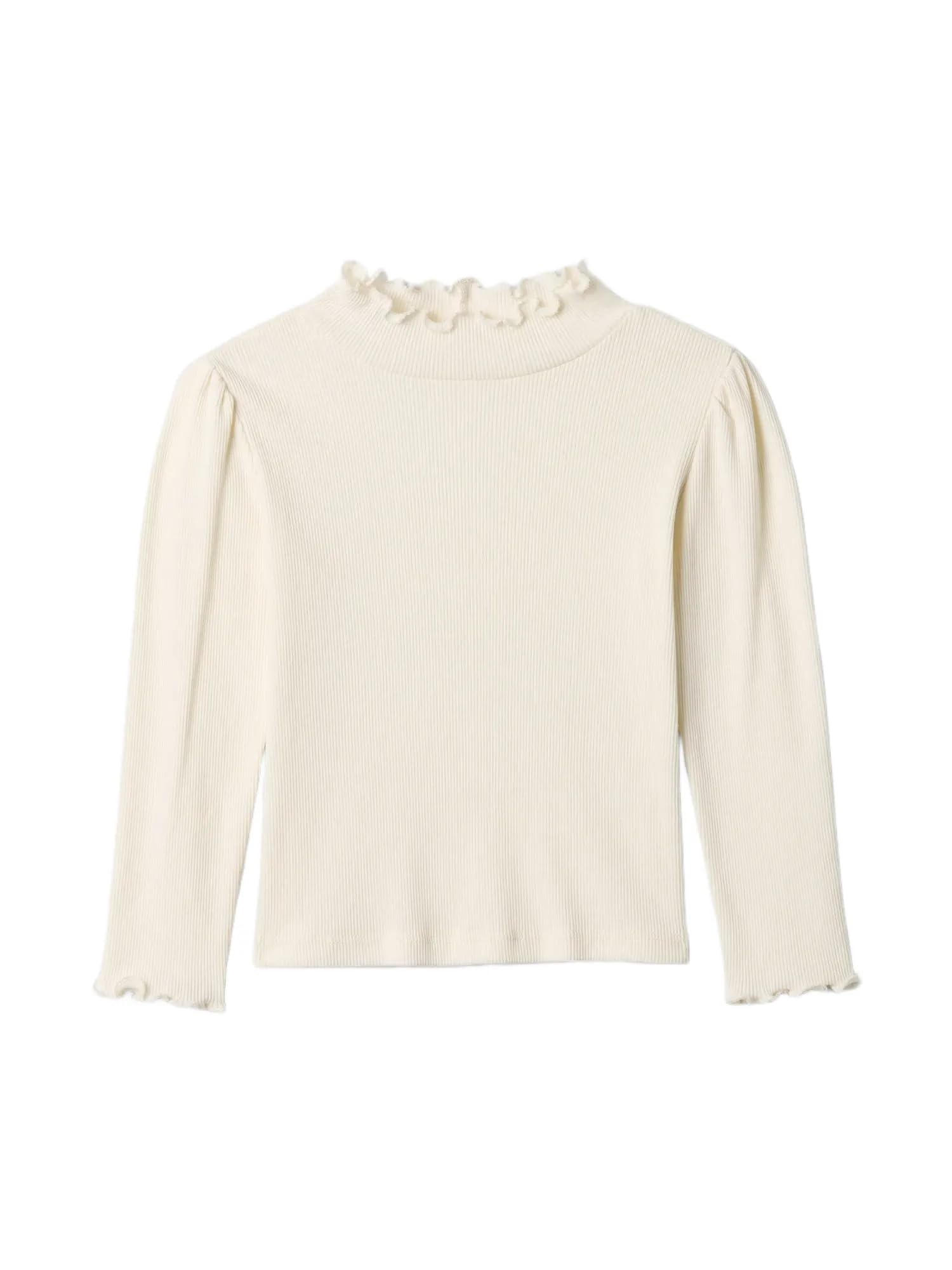 GAP Baby Girls Longsleeve Scalloped Turtleneck Ivory Frost 12-18M