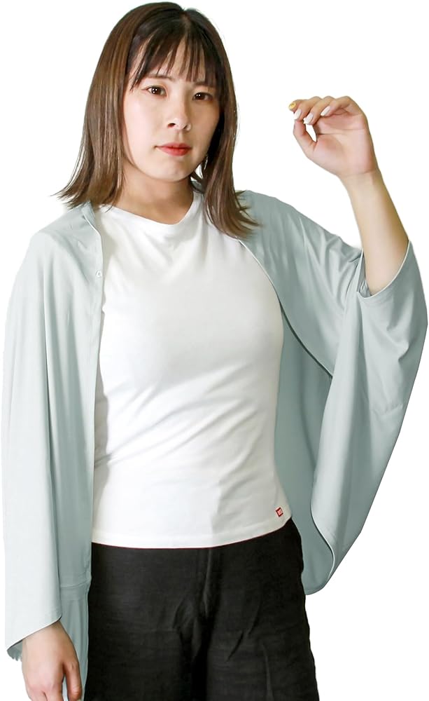 Amazon | [BODYRAISER] 接触冷感 カーディガン 冷感 ポンチョ