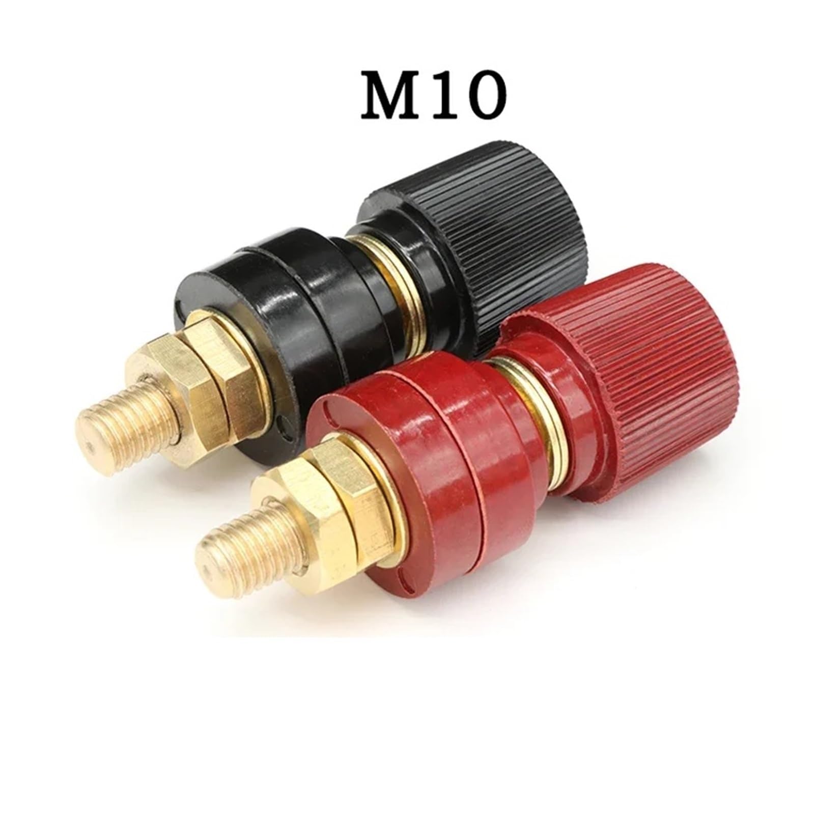Power Junction Post Connectors M10x60 Copper 555 Wire Binding Post Thread Screw Dia 10mm Weld Machine Inverter Clamps Power Supply Connect Terminal Splice 300A(Red)