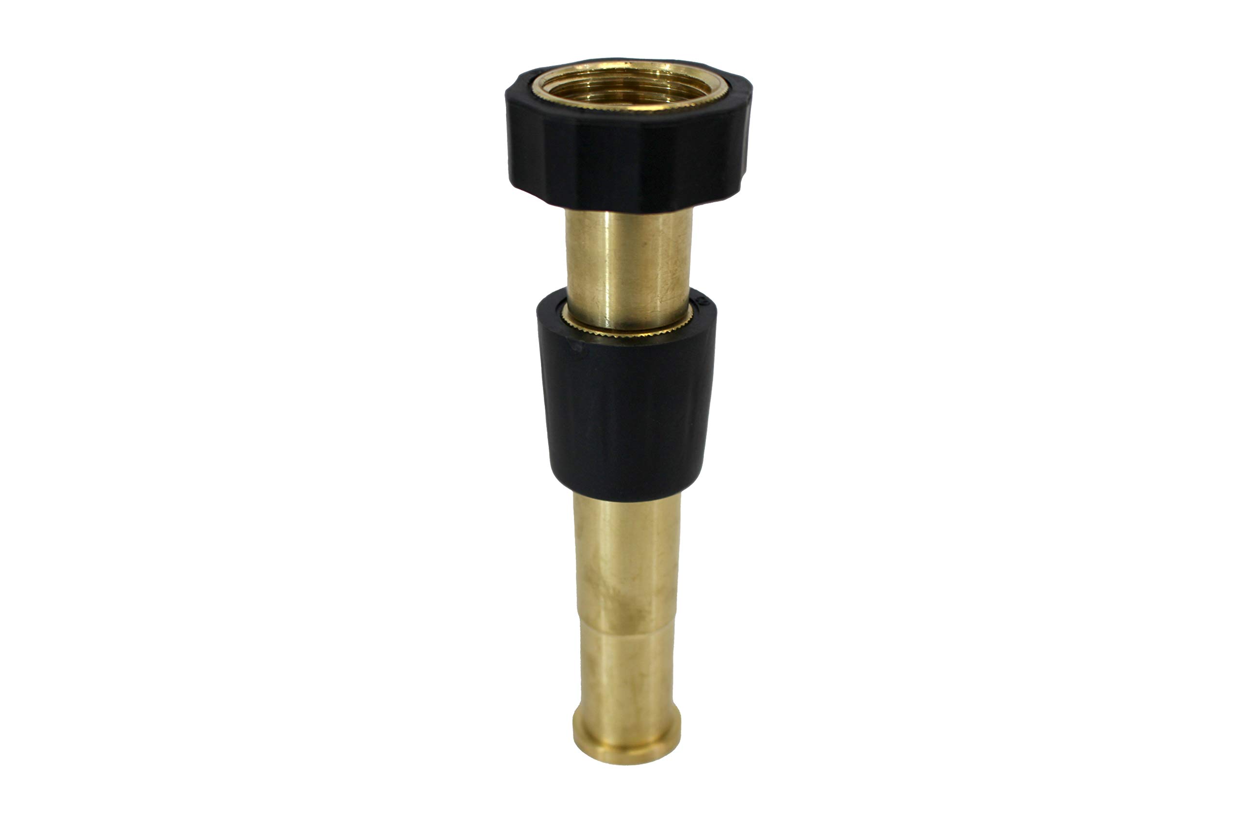 Adjustable Brass Water Hose Nozzle with Rubber Grip