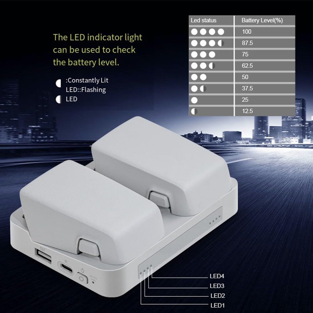 Concentrateur de charge bidirectionnel, pour DJI Flip : Station de charge rapide à double batterie avec mode de stockage intelligent, banque d'alimentation, pour appareils, boîtier ABS compact