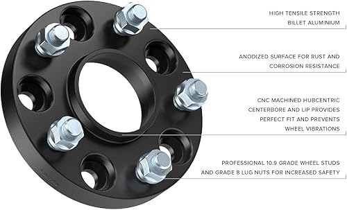 Miniatura 3 de 2 separadores de rueda  Patrón de pernos de 5 X 114.3 mm - 64.1 mm de diámetro., Plateado