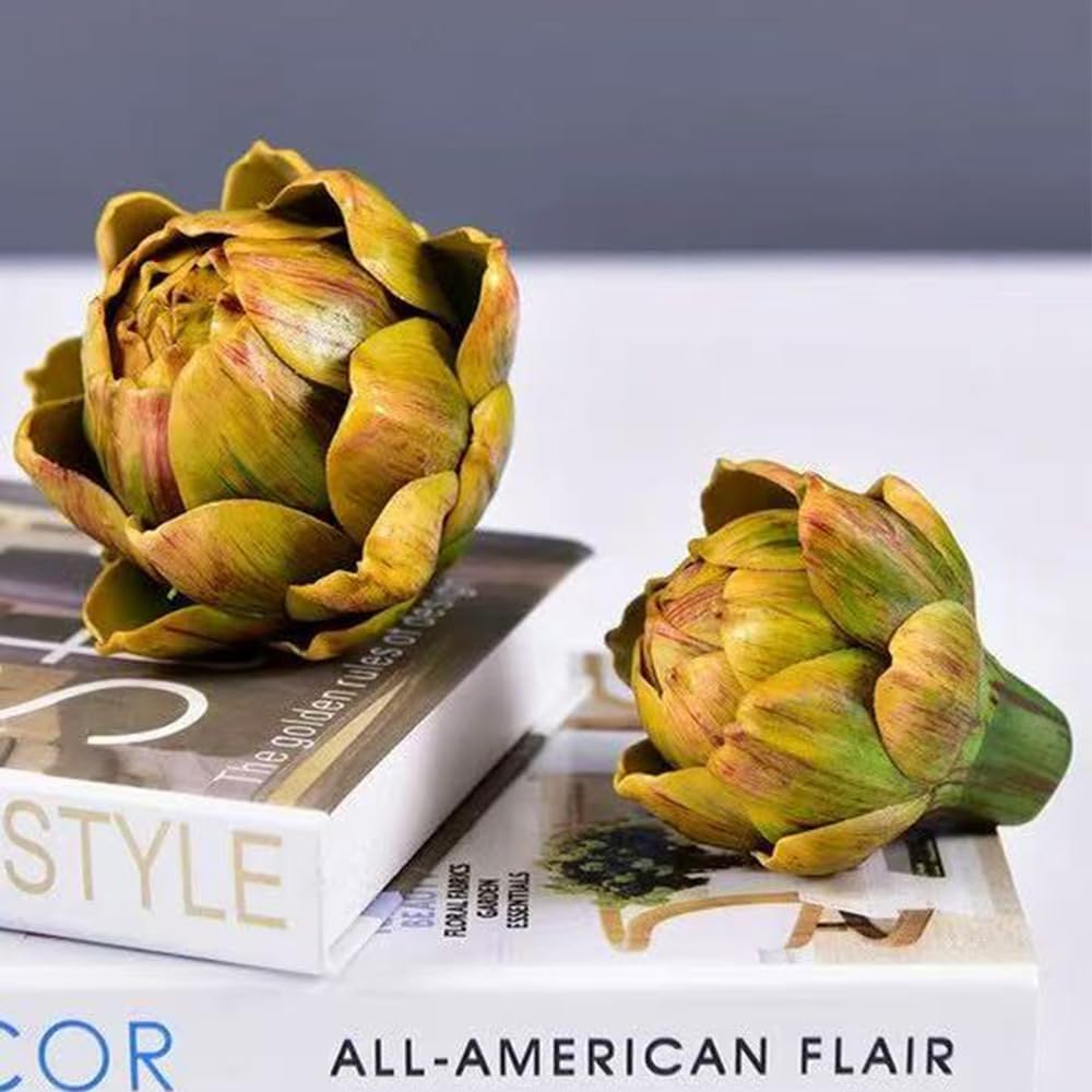 6Pcs Yellow Faux Artichokes Artificial Vegetables Kitchen Table Decor