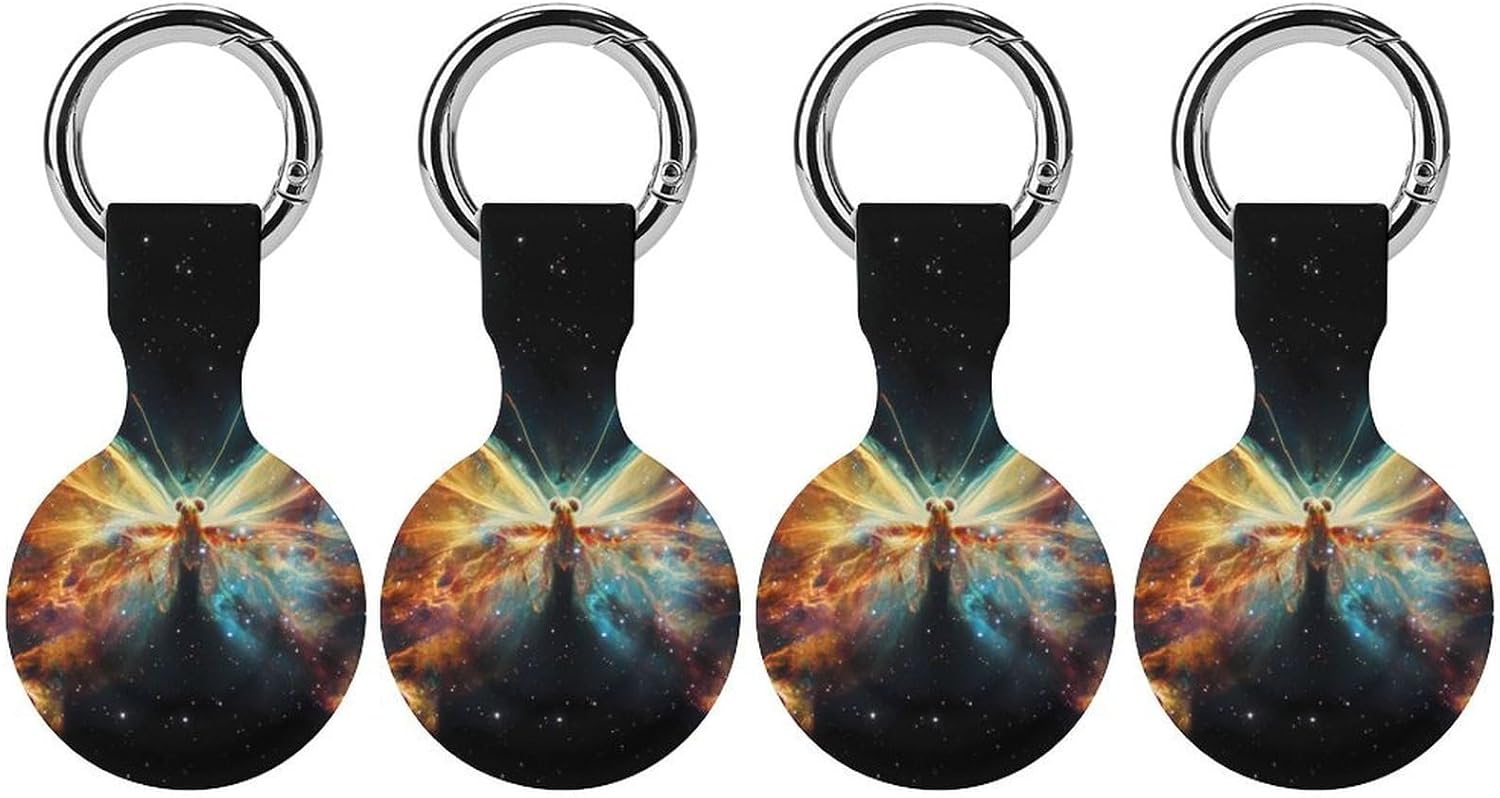 Butterfly Nebula Funny Cover Compatible with AirTag Case Protector GPS Tracker Holder with Keychain
