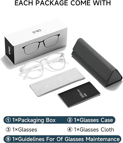 Miniatura 6 de CNLO Lentes de bloqueo de luz azul, lentes de computadora, antifatiga ocular, lentes de marco ligero, para hombres/mujeres (cristal)