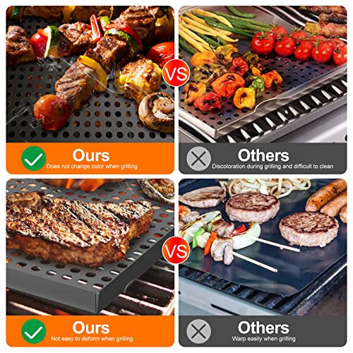 image for Coisien Grill Basket, Nonstick Grilling Pan, Grill Topper with Holes &